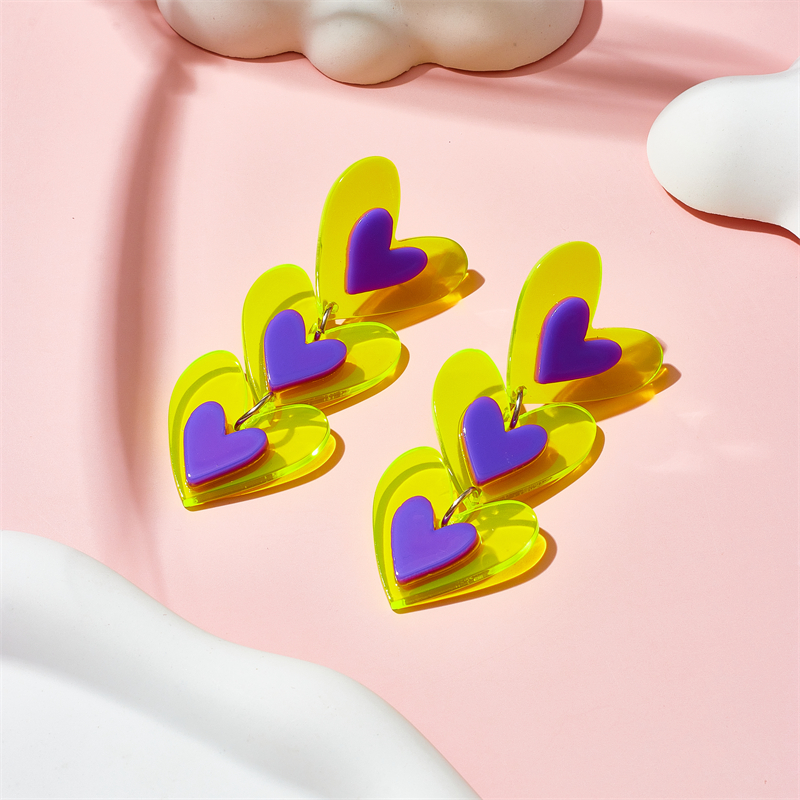 Vacation Heart Shape Arylic Women's Drop Earrings display picture 5