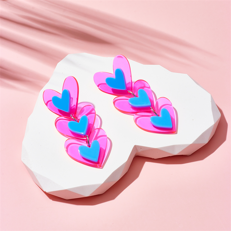 Vacation Heart Shape Arylic Women's Drop Earrings display picture 4