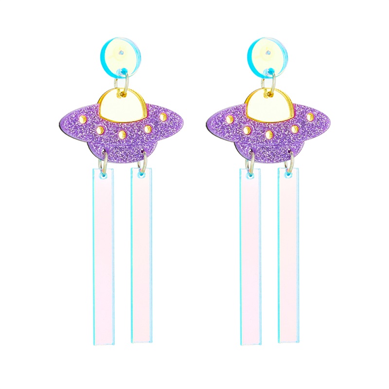 Cartoon Style Funny Novelty Ufo Arylic Women's Dangling Earrings display picture 1