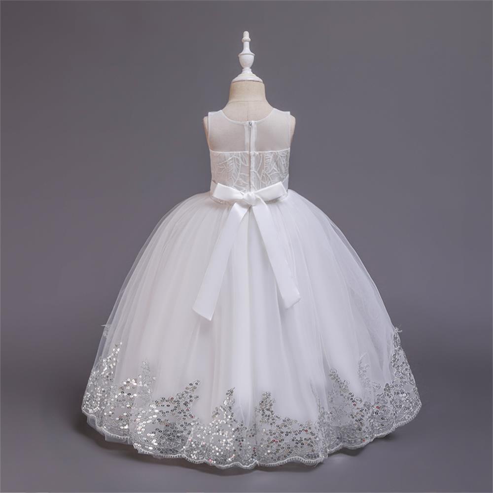 Elegant Princess Solid Color Sequins Polyester Girls Dresses display picture 6