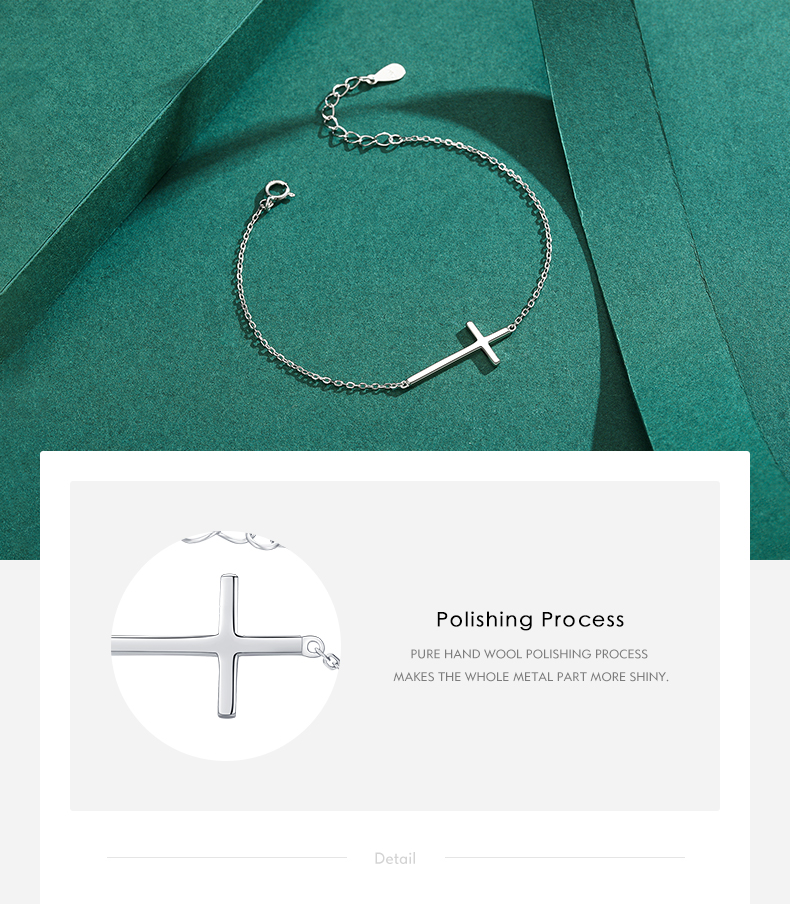 Simple Style Cross Sterling Silver Plating Rhodium Plated Bracelets display picture 4