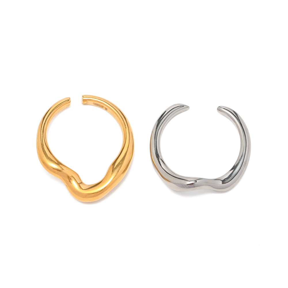 Simple Style Irregular Stainless Steel Plating 18k Gold Plated Open Ring display picture 6