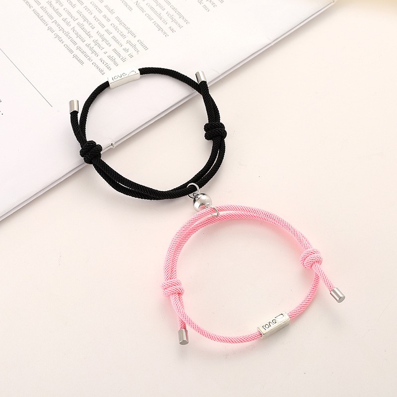 Preppy Style Simple Style Letter Alloy Rope Handmade Plating Silver Plated Couple Bracelets display picture 6