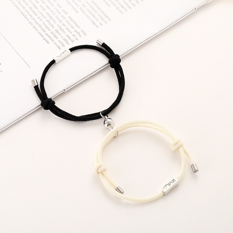 Preppy Style Simple Style Letter Alloy Rope Handmade Plating Silver Plated Couple Bracelets display picture 2