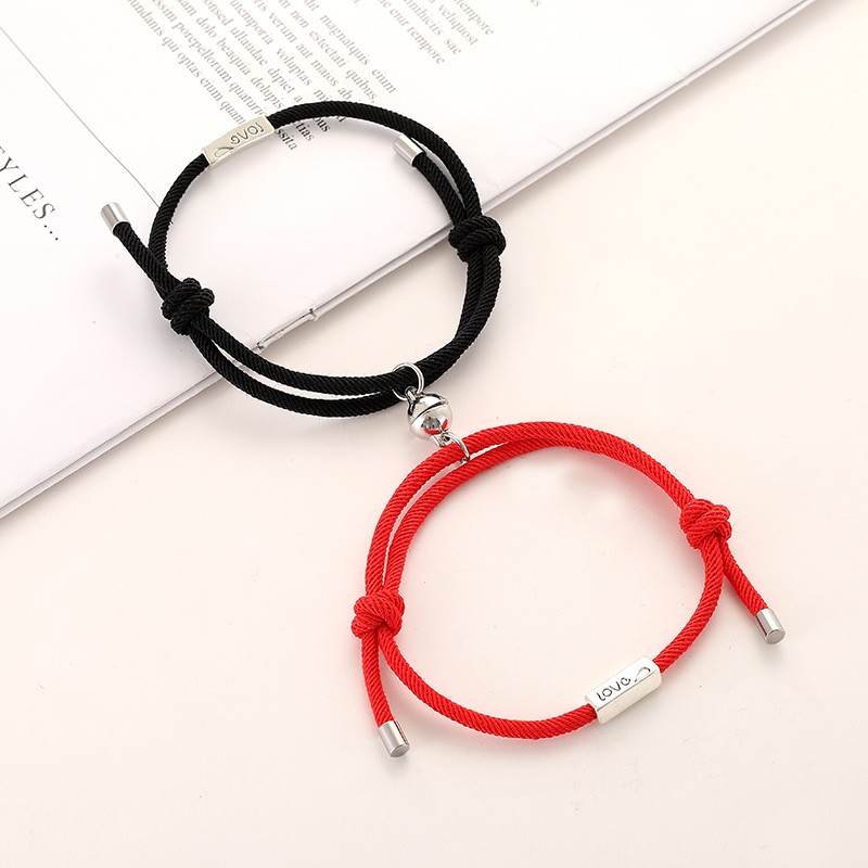 Preppy Style Simple Style Letter Alloy Rope Handmade Plating Silver Plated Couple Bracelets display picture 7