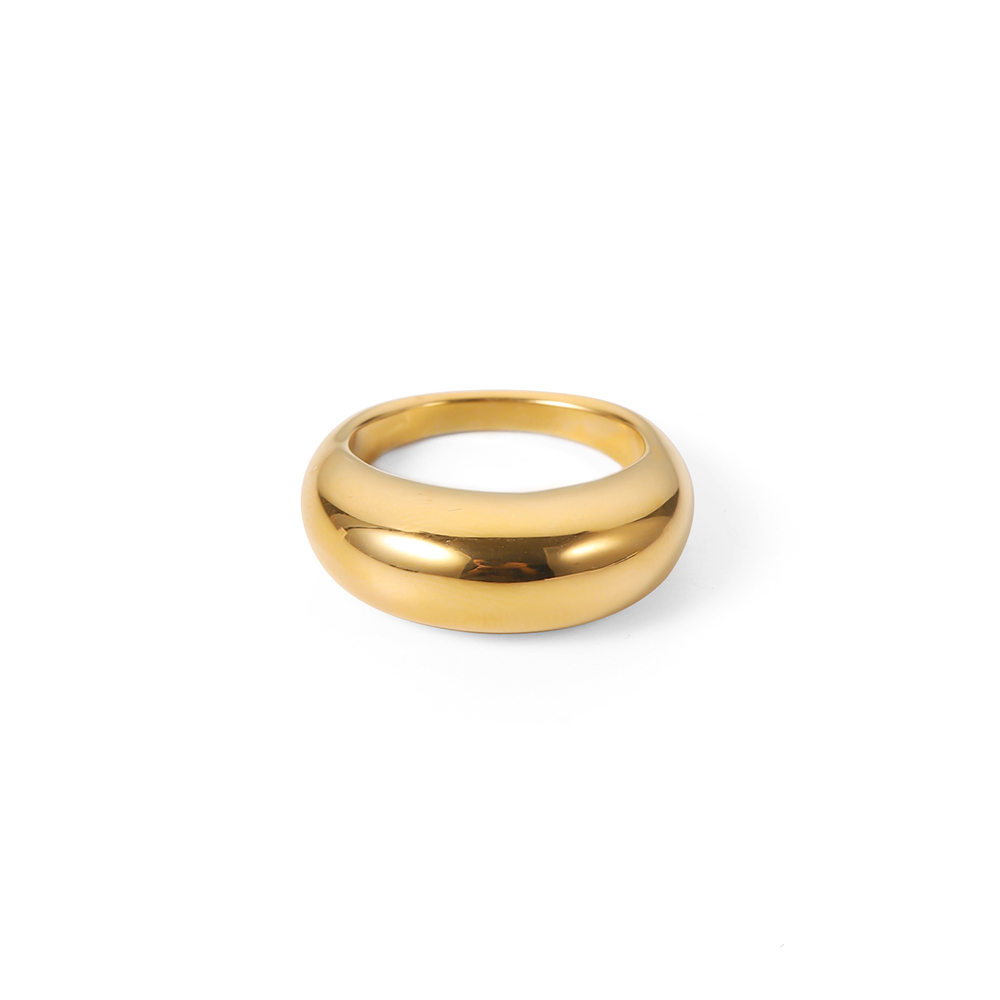 Ins Style Simple Style Solid Color Stainless Steel Plating 18k Gold Plated Rings display picture 1