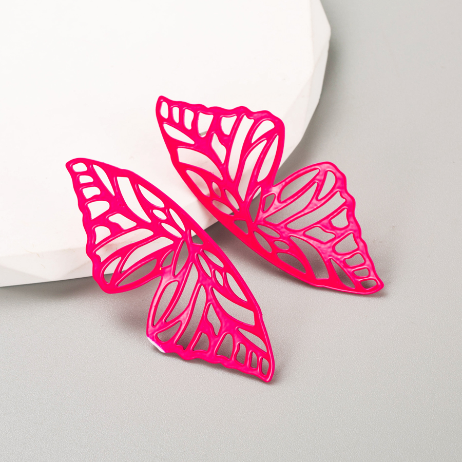 1 Pair Sweet Wings Butterfly Spray Paint Plating Alloy Gold Plated Ear Studs display picture 3