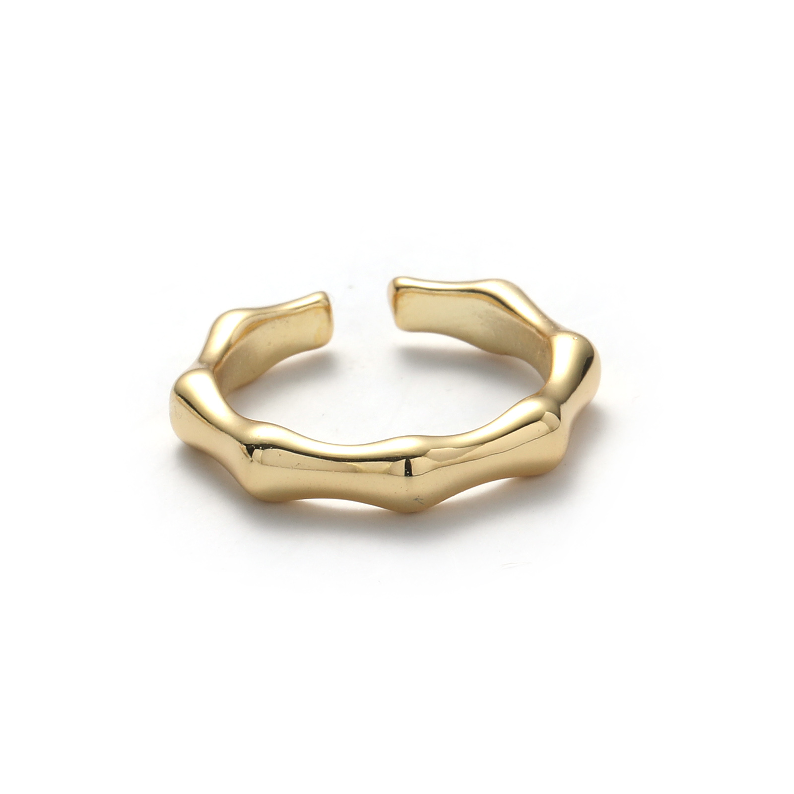 Ins Style Simple Style Solid Color Knot Copper Plating 18k Gold Plated Open Ring display picture 3