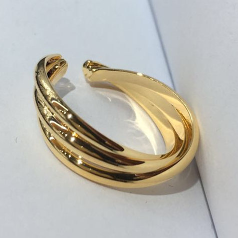 Ins Style Simple Style Solid Color Knot Copper Plating 18k Gold Plated Open Ring display picture 9