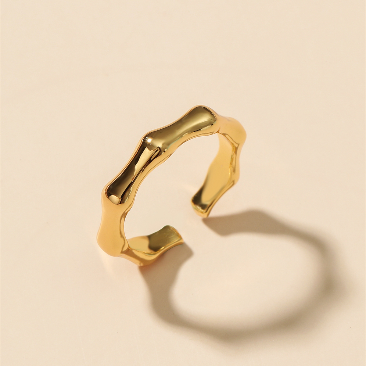 Ins Style Simple Style Solid Color Knot Copper Plating 18k Gold Plated Open Ring display picture 12