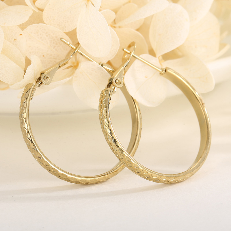 1 Pair Casual Simple Style Solid Color Plating Titanium Steel 18K Gold Plated Hoop Earrings display picture 3