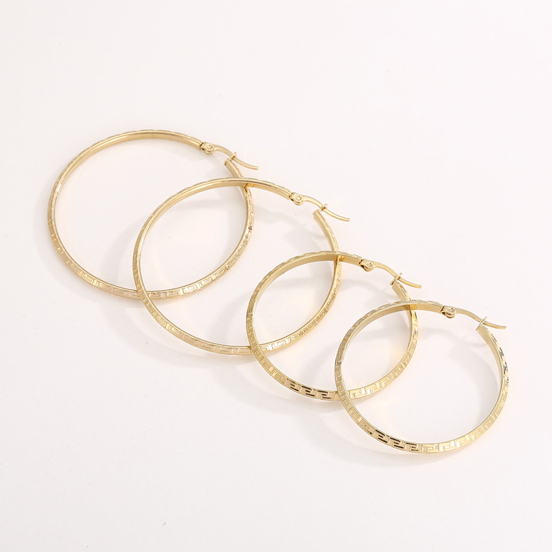 1 Pair Casual Simple Style Solid Color Plating Titanium Steel 18K Gold Plated Hoop Earrings display picture 7