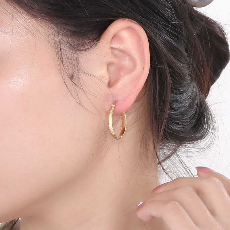 1 Pair Casual Simple Style Solid Color Plating Titanium Steel 18K Gold Plated Hoop Earrings display picture 10
