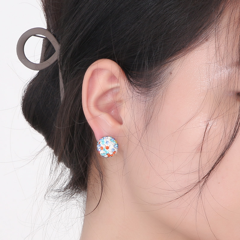 1 Pair Casual Shiny Ball Plating Inlay Stainless Steel Rhinestones 18K Gold Plated Ear Studs display picture 14