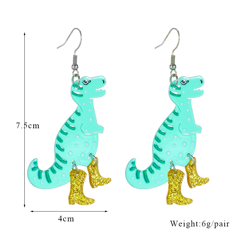 1 Pair Cartoon Style Dinosaur Arylic Drop Earrings display picture 5