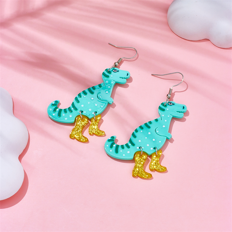 1 Pair Cartoon Style Dinosaur Arylic Drop Earrings display picture 2