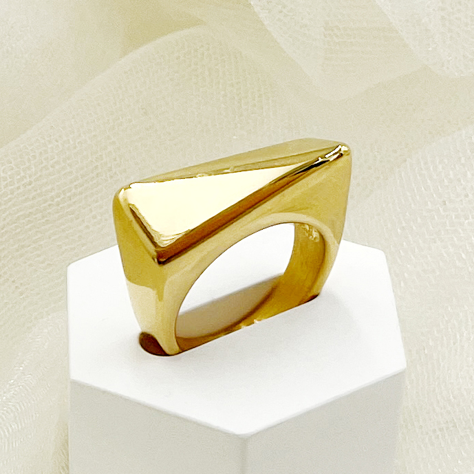 Artistic Commute Irregular Solid Color 14K Gold Plated 304 Stainless Steel Wholesale Rings display picture 1
