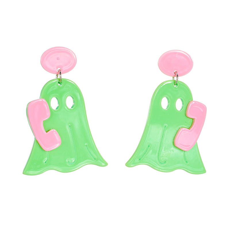 1 Pair Cartoon Style Cute Ghost Phone Arylic Drop Earrings display picture 2