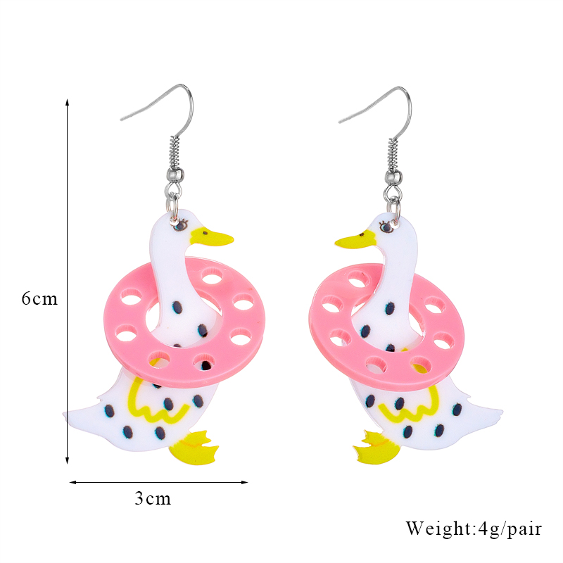 Cartoon Style Cute Duck Arylic Women's Drop Earrings display picture 1