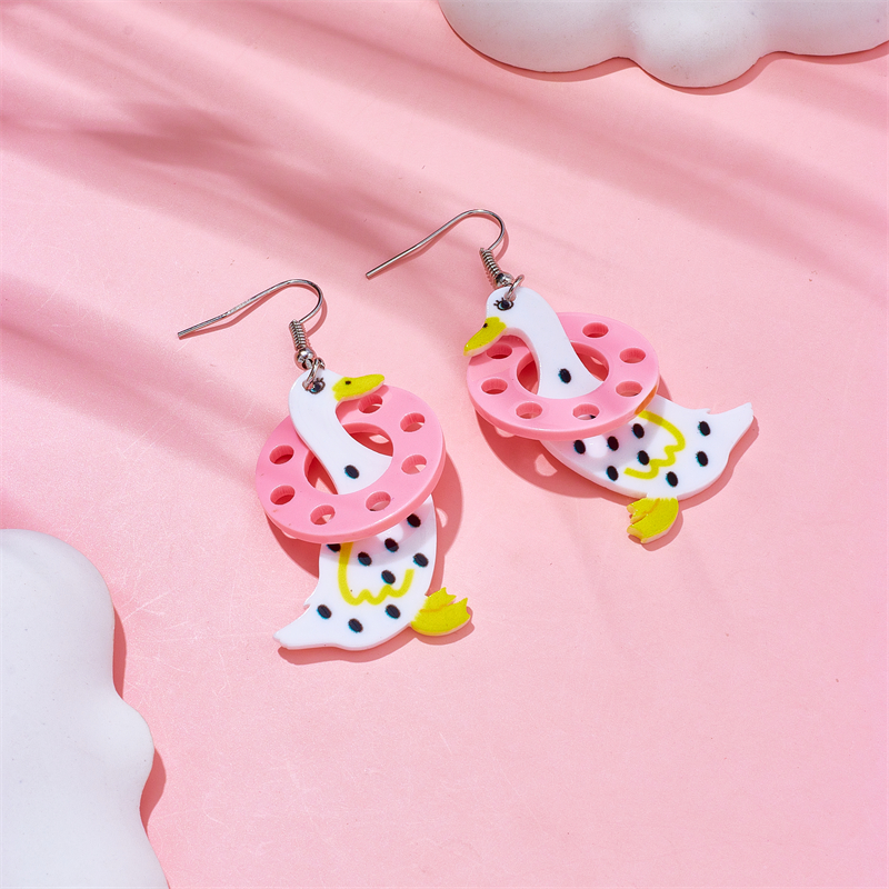 Style De Bande Dessinée Mignon Canard Arylique Femmes Boucles D'oreilles display picture 4