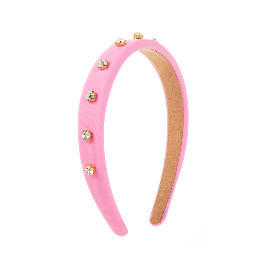 Sweet Simple Style Solid Color Sponge Inlay Rhinestones Hair Band display picture 5