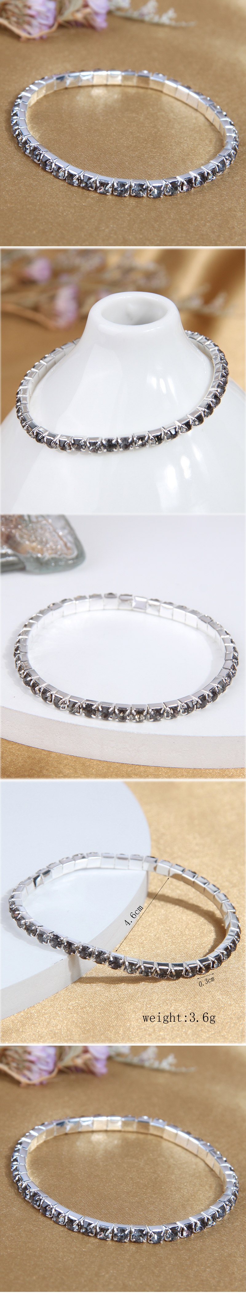Shiny Round Ferroalloy Inlay Rhinestones Women's Bracelets display picture 2