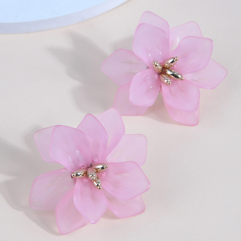Sweet Flower Resin Ferroalloy Women's Ear Studs display picture 2