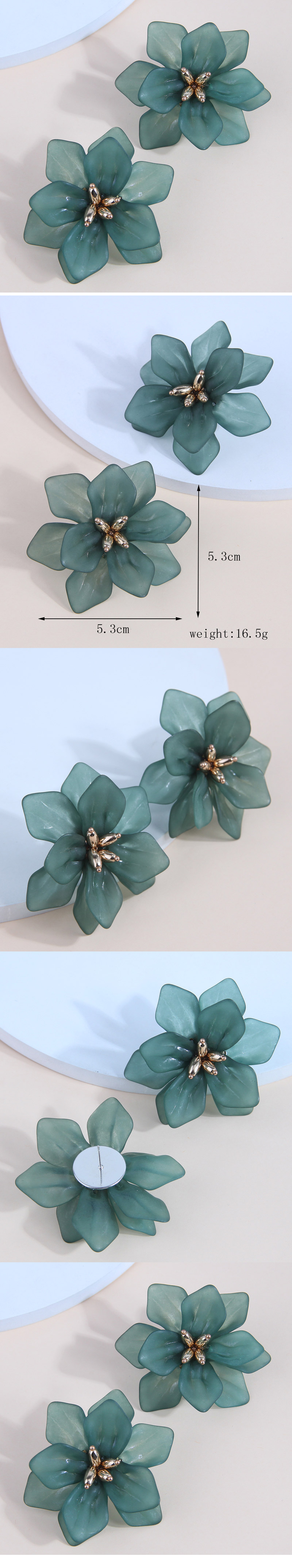 Sweet Flower Resin Ferroalloy Women's Ear Studs display picture 1
