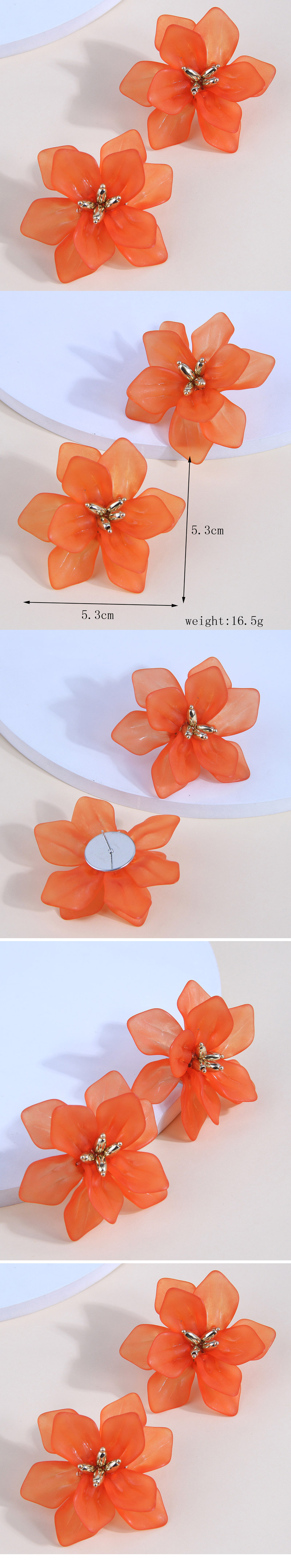 Sweet Flower Resin Ferroalloy Women's Ear Studs display picture 3