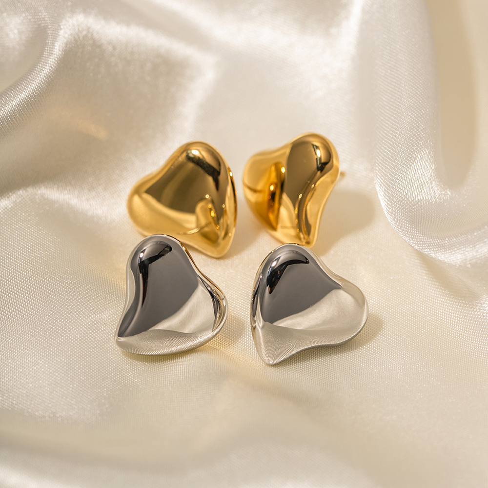1 Pair Ins Style Heart Shape Stainless Steel Ear Studs display picture 4