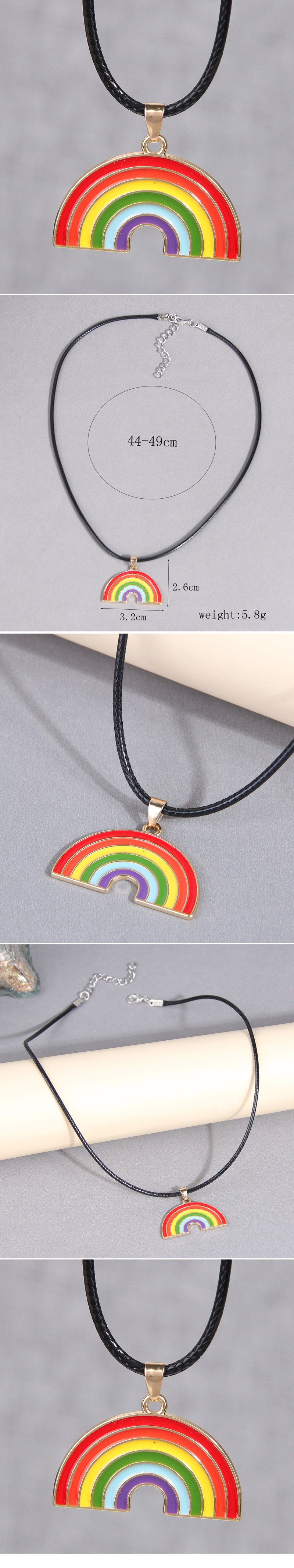 Sweet Rainbow Alloy Rope Women's Pendant Necklace display picture 1