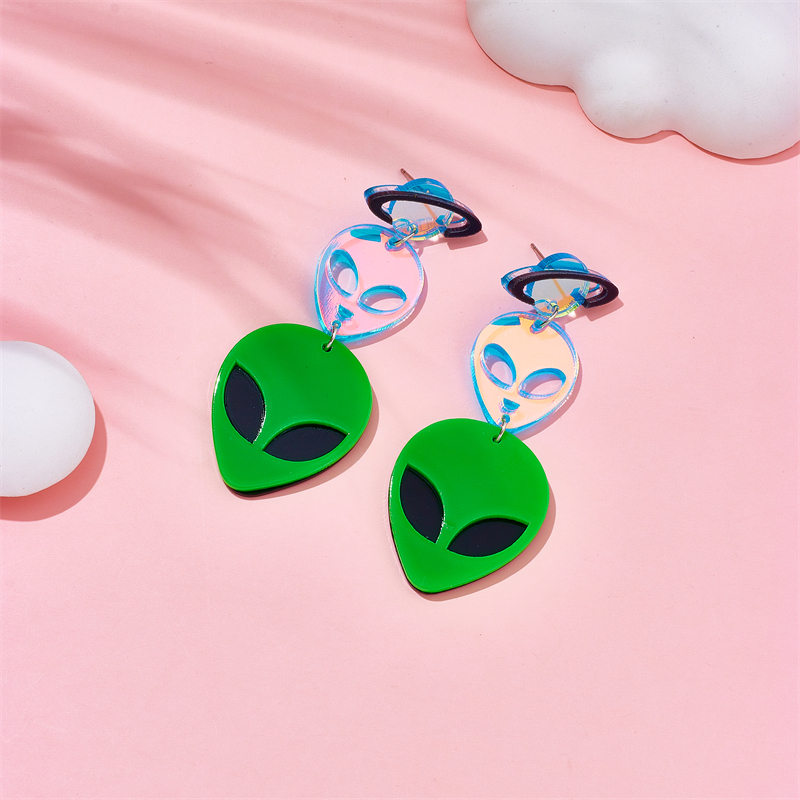Cartoon Style Funny Alien Arylic Women's Drop Earrings display picture 4