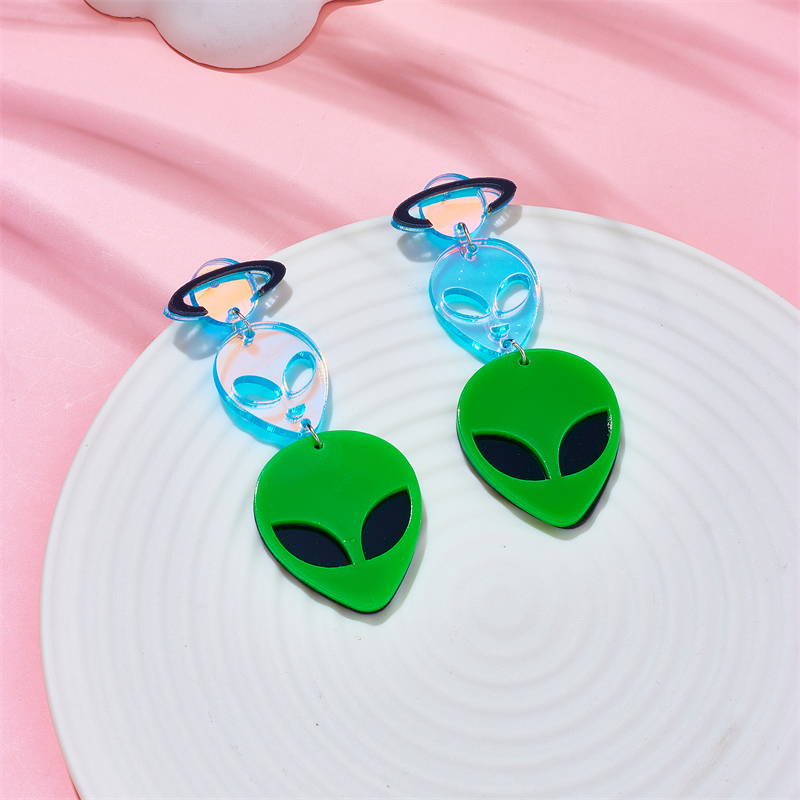 Cartoon Style Funny Alien Arylic Women's Drop Earrings display picture 3