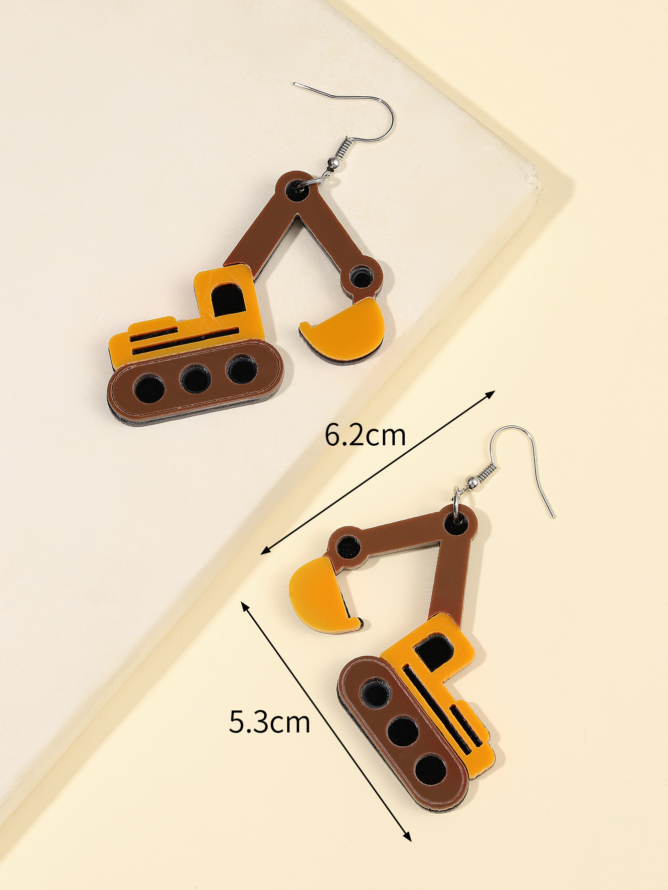 Cartoon Style Funny Excavator Arylic Women's Drop Earrings display picture 2