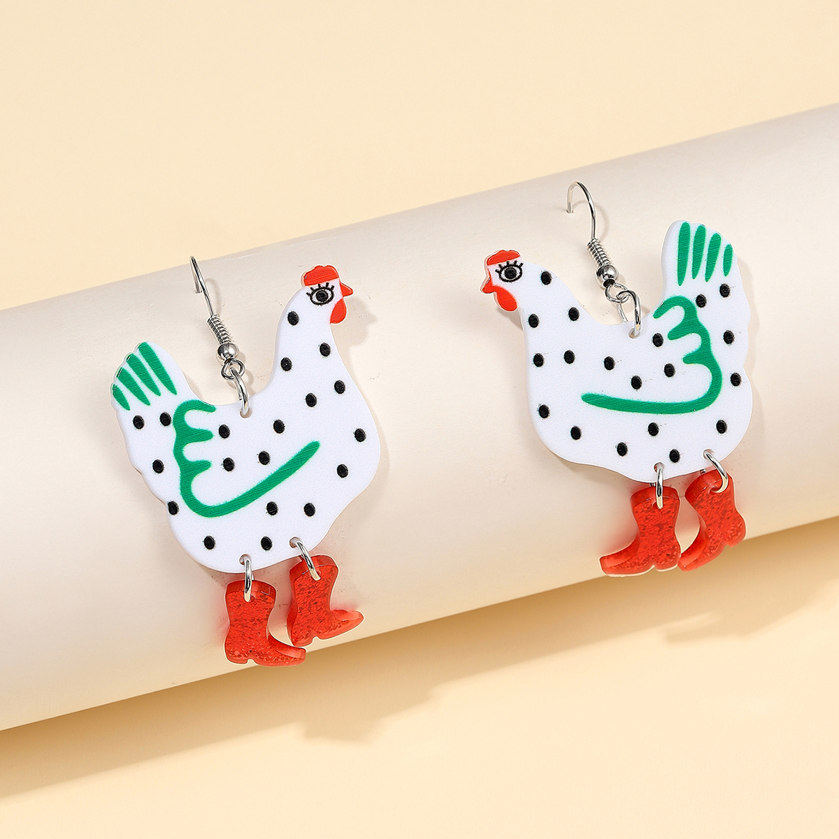 1 Pair Cartoon Style Cute Cock Arylic Drop Earrings display picture 1