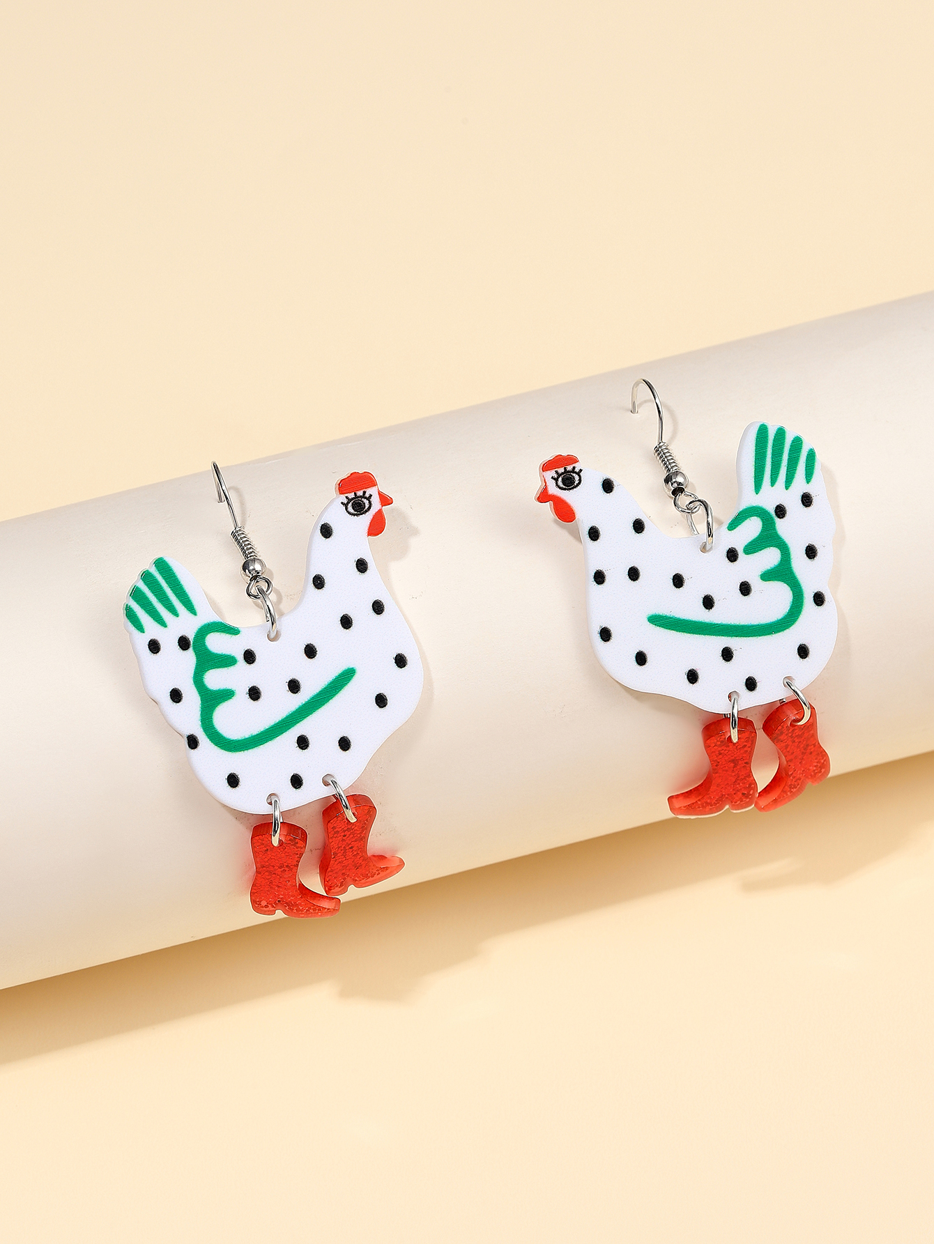 1 Pair Cartoon Style Cute Cock Arylic Drop Earrings display picture 2