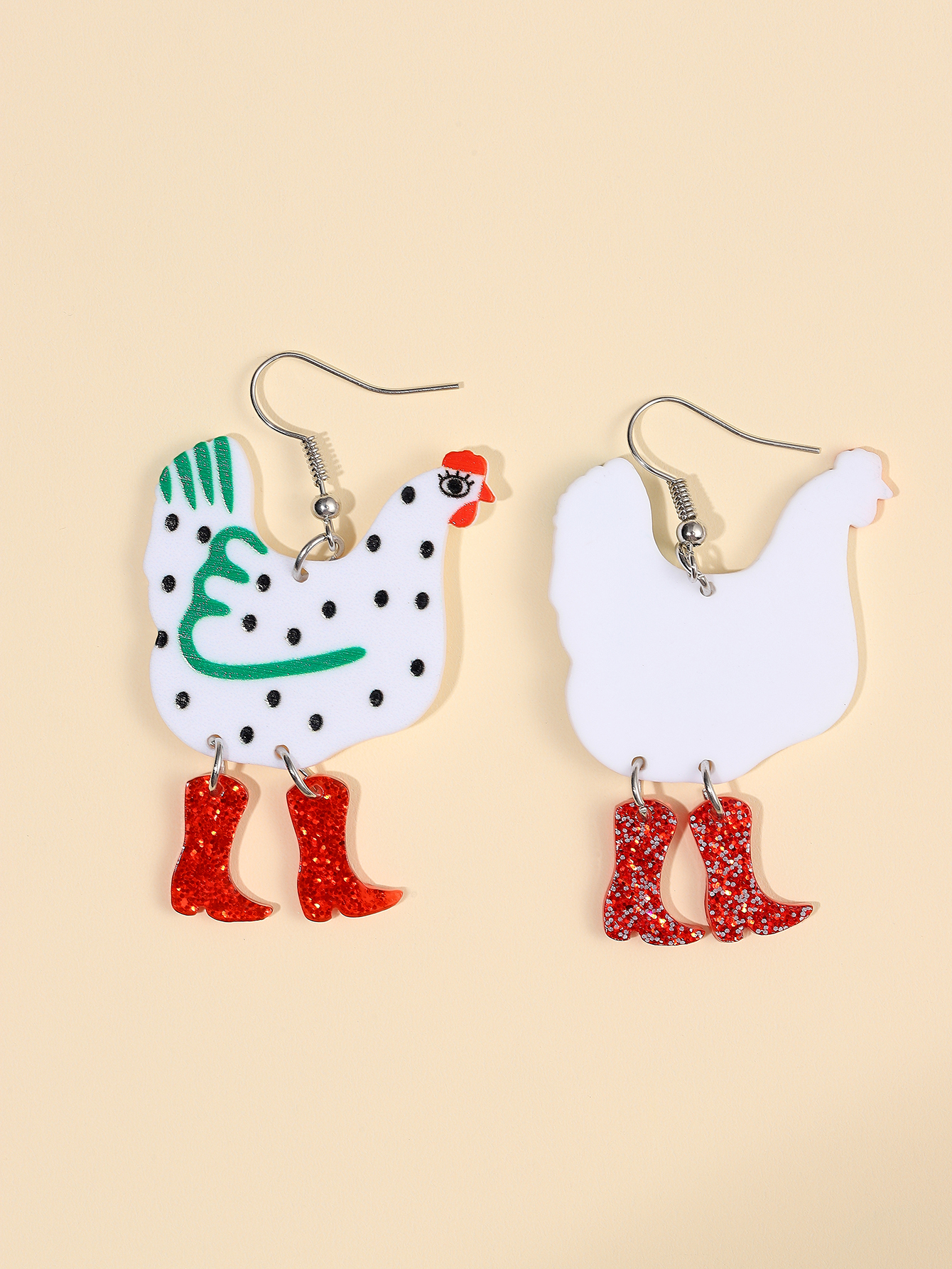 1 Pair Cartoon Style Cute Cock Arylic Drop Earrings display picture 5