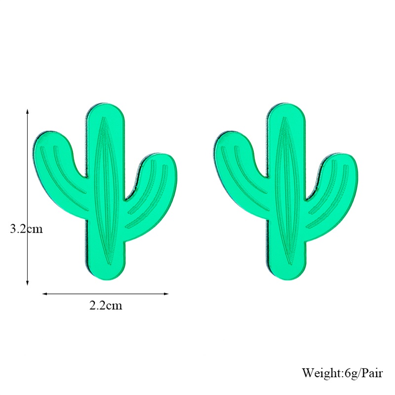 Cartoon Style Cactus Arylic Women's Ear Studs display picture 2