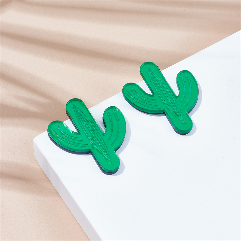 Cartoon Style Cactus Arylic Women's Ear Studs display picture 3