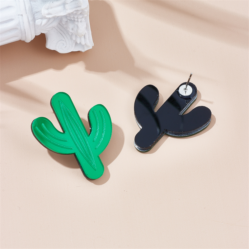 Cartoon Style Cactus Arylic Women's Ear Studs display picture 4