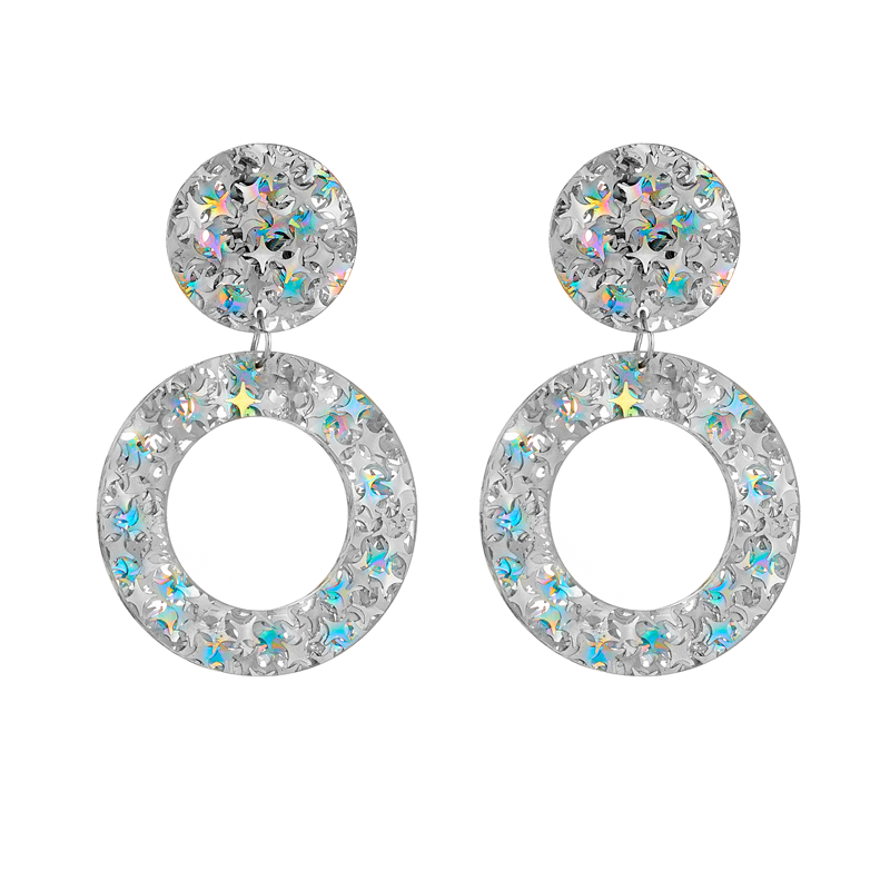 Modern Style Round Heart Shape Arylic Sequins Women's Drop Earrings display picture 2