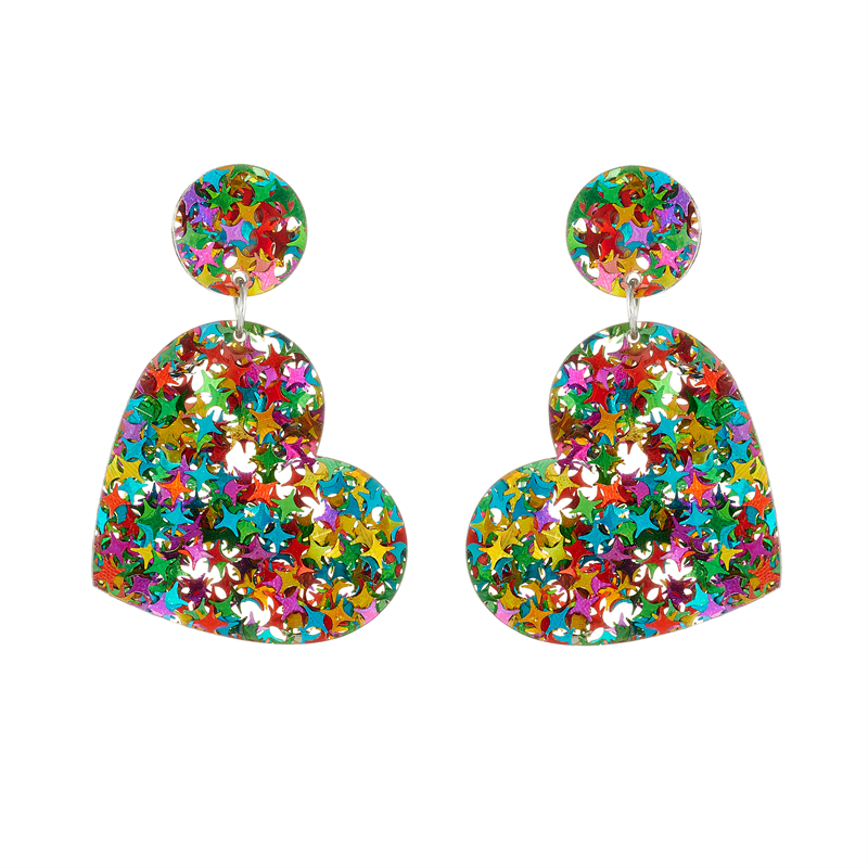 Modern Style Round Heart Shape Arylic Sequins Women's Drop Earrings display picture 8
