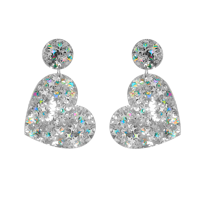 Modern Style Round Heart Shape Arylic Sequins Women's Drop Earrings display picture 4