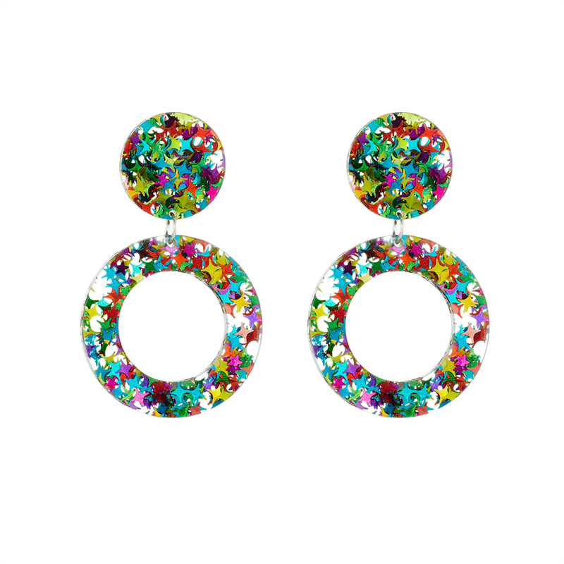 Modern Style Round Heart Shape Arylic Sequins Women's Drop Earrings display picture 6