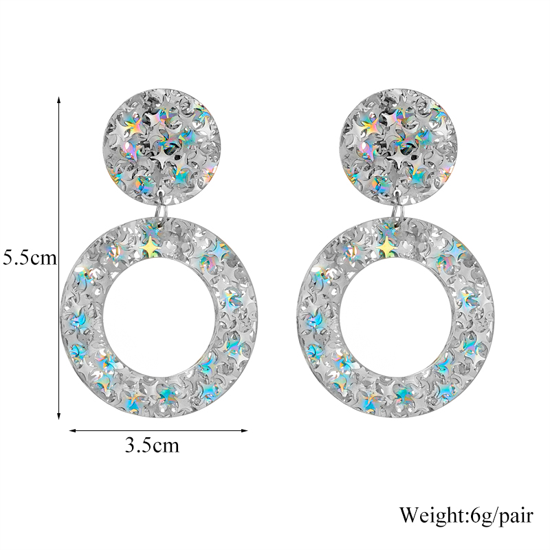 Modern Style Round Heart Shape Arylic Sequins Women's Drop Earrings display picture 13