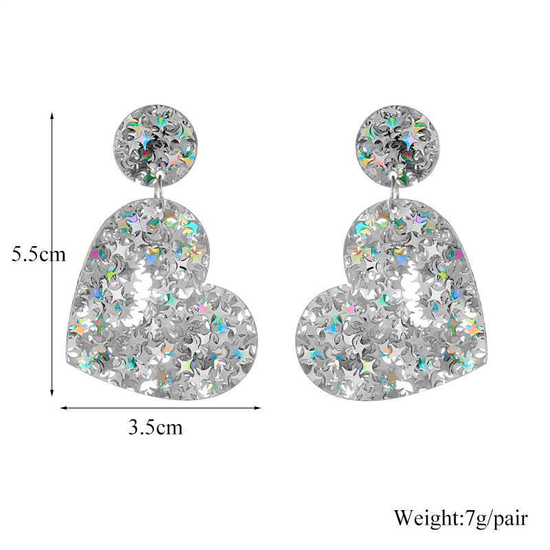 Modern Style Round Heart Shape Arylic Sequins Women's Drop Earrings display picture 15
