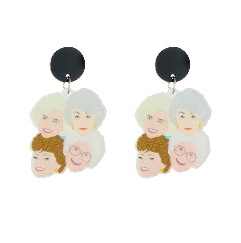 Cartoon Style Cute Human Arylic Printing Women's Drop Earrings display picture 1