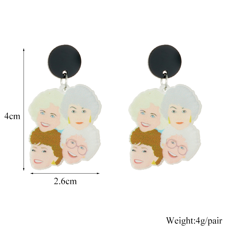 Cartoon Style Cute Human Arylic Printing Women's Drop Earrings display picture 11