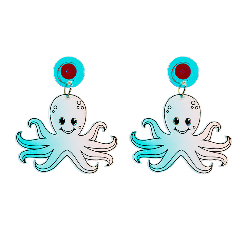 Vacation Dolphin Octopus Shark Arylic Printing Women's Drop Earrings display picture 5