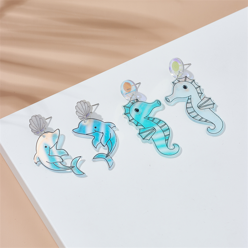 Vacation Dolphin Octopus Shark Arylic Printing Women's Drop Earrings display picture 7